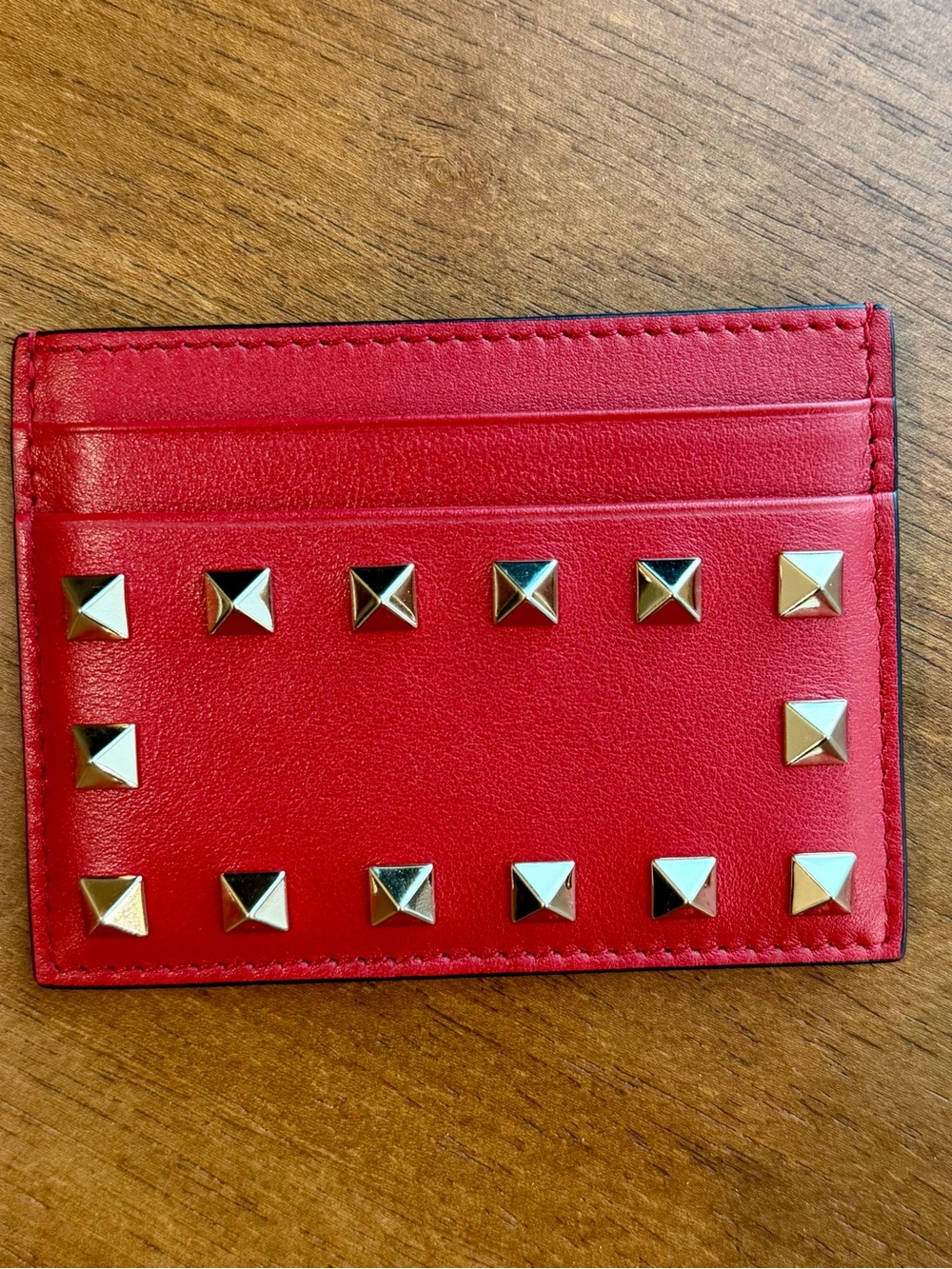 Red Valentino Rockstud Card Holder